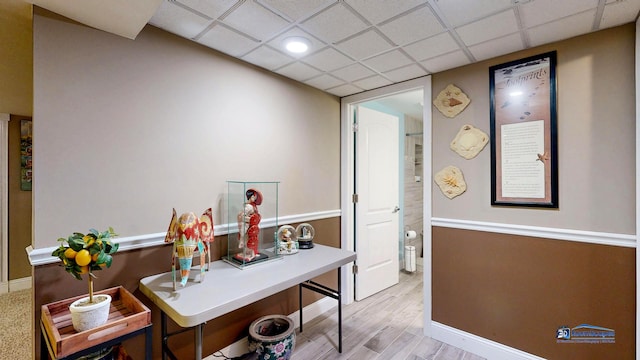 1535 S Douglas Ave, Arlington Heights, IL 60005 - home office with light wood-style floors and a drop ceiling