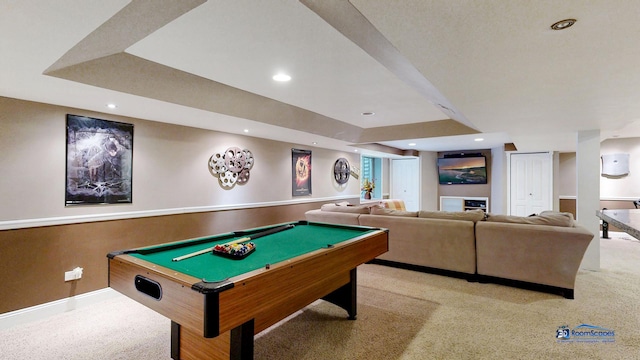 1535 S Douglas Ave, Arlington Heights, IL 60005 - recreation room featuring light colored carpet, pool table, and recessed lighting