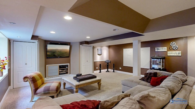 1535 S Douglas Ave, Arlington Heights, IL 60005 - living area featuring light carpet and recessed lighting