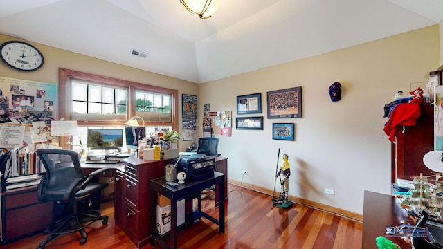 1535 S Douglas Ave, Arlington Heights, IL 60005 - home office featuring wood finished floors and vaulted ceiling