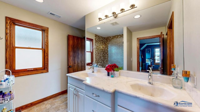 1535 S Douglas Ave, Arlington Heights, IL 60005 - bathroom featuring double vanity and recessed lighting