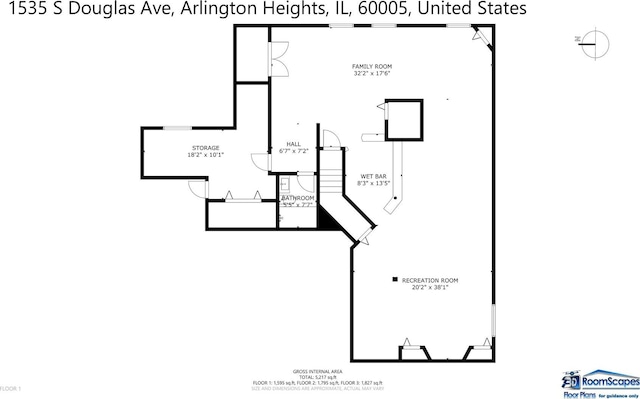 1535 S Douglas Ave, Arlington Heights, IL 60005 - view of property floor plan