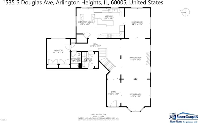 1535 S Douglas Ave, Arlington Heights, IL 60005 - view of home floor plan