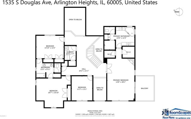 1535 S Douglas Ave, Arlington Heights, IL 60005 - view of property floor plan