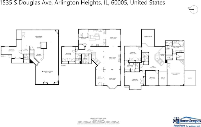 1535 S Douglas Ave, Arlington Heights, IL 60005 - view of floor plan / room layout