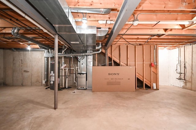 129 W Hampton Ct, Round Lake, IL 60073 - unfinished basement with gas water heater
