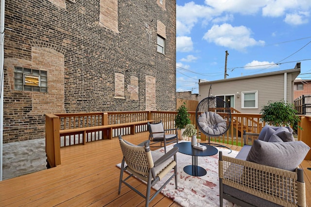 447 W 27th St, Chicago, IL 60616 - wooden terrace featuring an outdoor living space