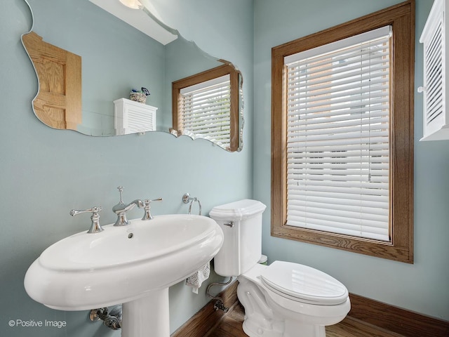 217 S Craig Pl, Lombard, IL 60148 - bathroom with wood finished floors, a sink, and toilet