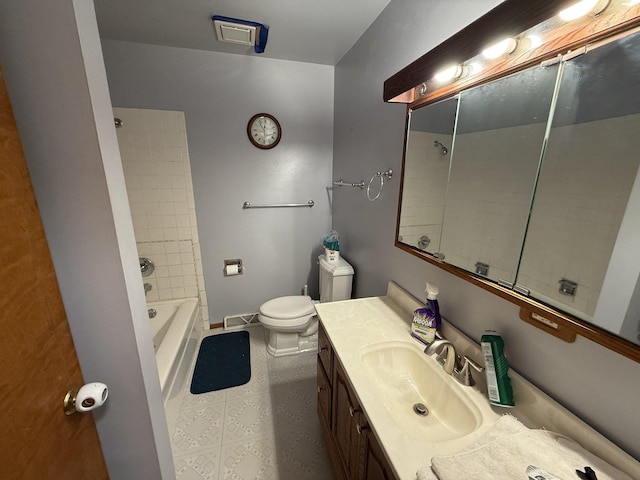 3357 D Hutchison Ave, Joliet, IL 60431 - bathroom with vanity, toilet, and bathtub / shower combination