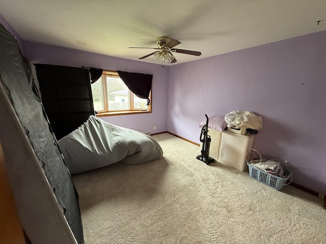 3357 D Hutchison Ave, Joliet, IL 60431 - bedroom with carpet floors, baseboards, and ceiling fan