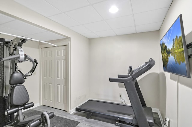 7N310 Ridge Line Rd, Saint Charles, IL 60175 - workout room with baseboards and a paneled ceiling