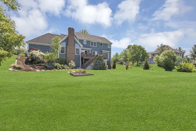 7N310 Ridge Line Rd, Saint Charles, IL 60175 - rear view of house with stairs and a yard