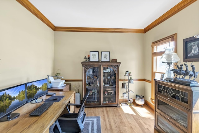 7N310 Ridge Line Rd, Saint Charles, IL 60175 - office area with ornamental molding and wood finished floors