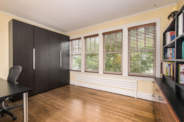 740 Wisner St, Park Ridge, IL 60068 - home office with wood finished floors, ornamental molding, and baseboards