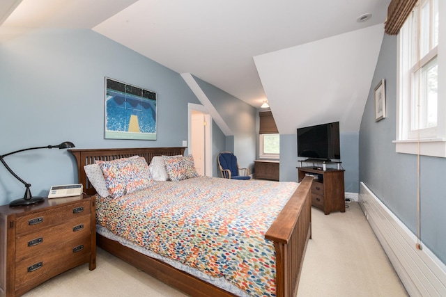 740 Wisner St, Park Ridge, IL 60068 - bedroom featuring lofted ceiling, light carpet, multiple windows, and baseboards