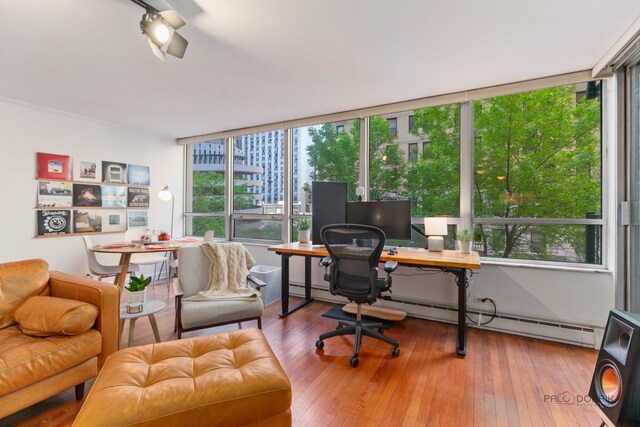 201 E Chestnut St Unit 3C, Chicago, IL 60611 - office area with healthy amount of natural light and wood-type flooring