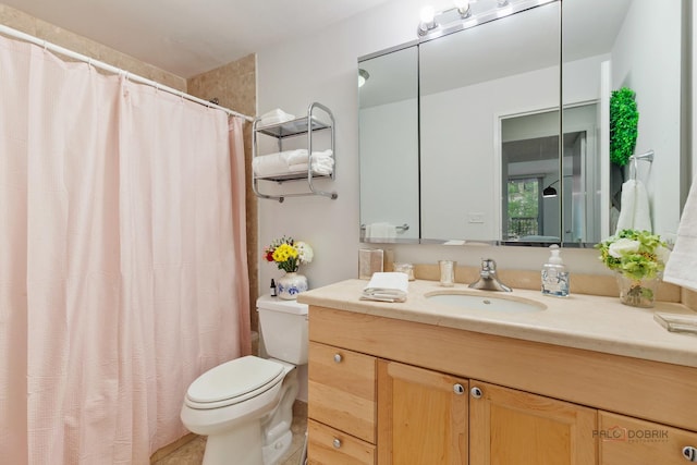 201 E Chestnut St Unit 3C, Chicago, IL 60611 - full bathroom featuring toilet, vanity, and curtained shower