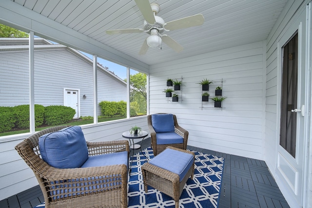5234 Cedar Ct, Lisle, IL 60532 - sunroom / solarium with a ceiling fan and healthy amount of natural light