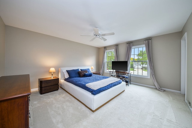 5234 Cedar Ct, Lisle, IL 60532 - bedroom with light colored carpet, baseboards, and ceiling fan