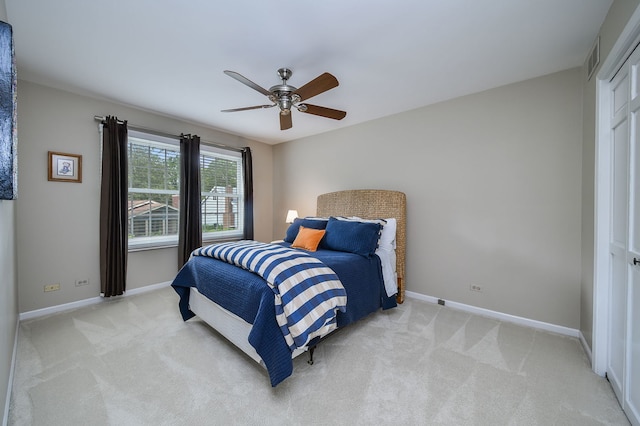 5234 Cedar Ct, Lisle, IL 60532 - bedroom featuring light carpet, baseboards, and ceiling fan