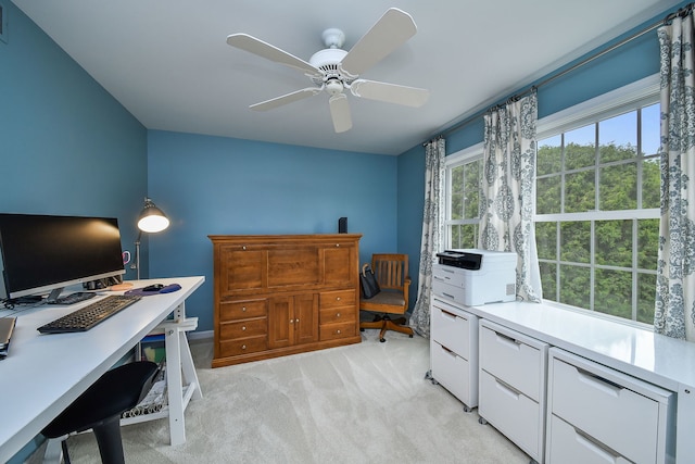 5234 Cedar Ct, Lisle, IL 60532 - office space with healthy amount of natural light, light colored carpet, a ceiling fan, and baseboards