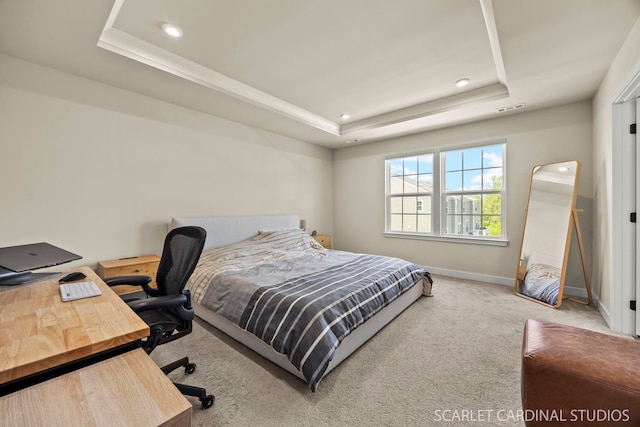 165 Canterbury Way, Lake Zurich, IL 60047 - carpeted bedroom with a tray ceiling, recessed lighting, and an office area