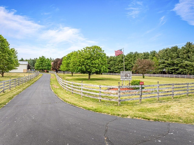 9104 E Weber Rd, Ridott, IL 61067 - view of asphalt driveway featuring a view of countryside