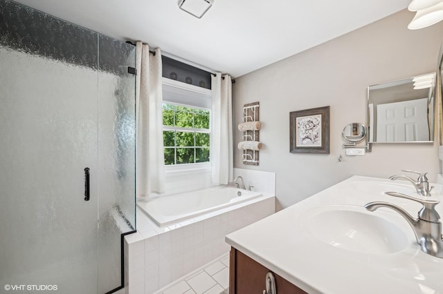 1250 Fernleaf Dr, Crystal Lake, IL 60014 - full bath featuring double vanity, a garden tub, and a shower stall