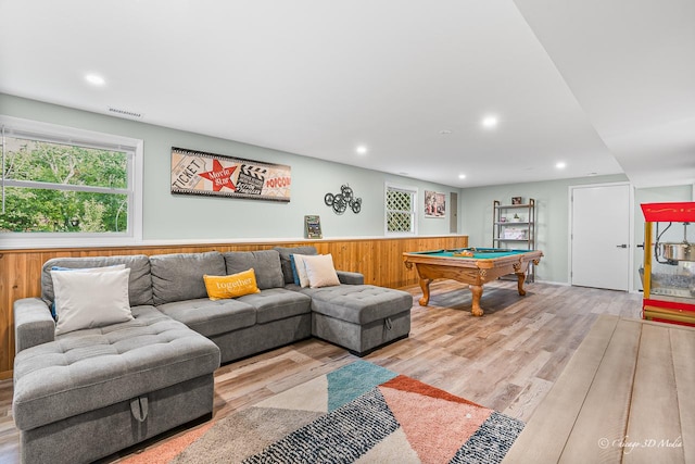 384 Glen Farm Ln, Lake Zurich, IL 60047 - playroom with billiards, light wood finished floors, and recessed lighting