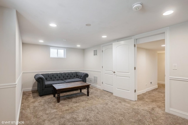 803 Pine St, Deerfield, IL 60015 - living area with carpet flooring, recessed lighting, and baseboards