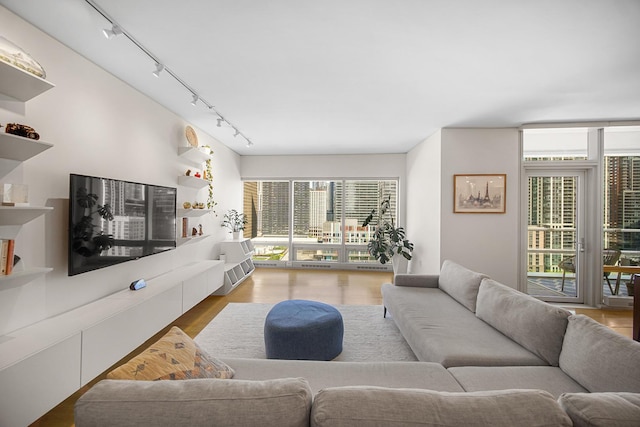 340 E Randolph St Unit 1304, Chicago, IL 60601 - living room featuring track lighting and wood finished floors
