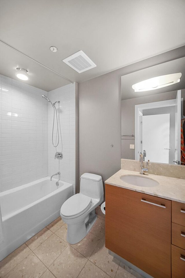 340 E Randolph St Unit 1304, Chicago, IL 60601 - full bathroom featuring tile patterned flooring, vanity, toilet, and bathtub / shower combination
