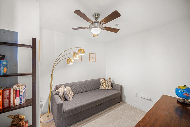 340 E Randolph St Unit 1304, Chicago, IL 60601 - living area with ceiling fan, baseboards, and carpet flooring