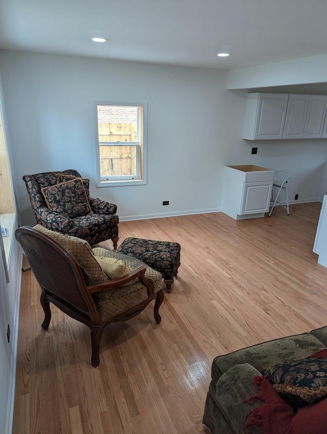 22521 Richton Square Rd, Richton Park, IL 60471 - living area featuring light wood-style flooring, baseboards, and recessed lighting