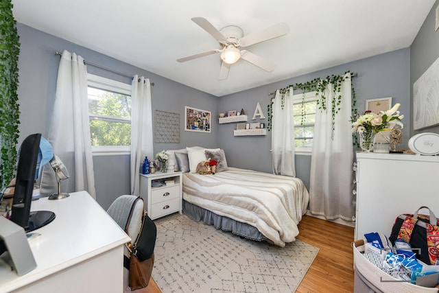 25 Olympus Dr, Naperville, IL 60540 - bedroom with an office area, light wood finished floors, and a ceiling fan