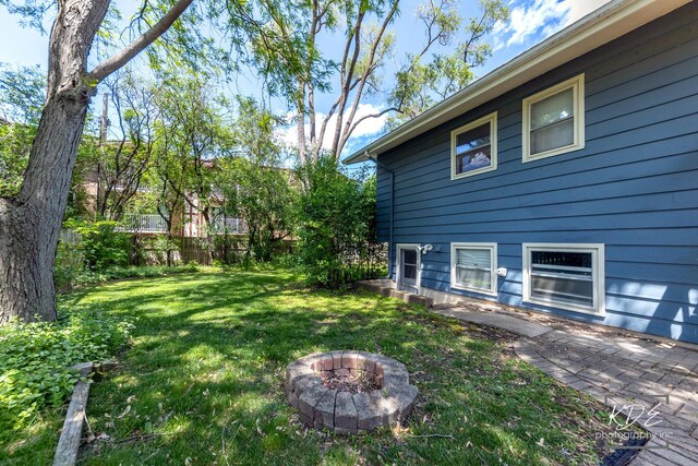 25 Olympus Dr, Naperville, IL 60540 - view of yard with a patio and an outdoor fire pit