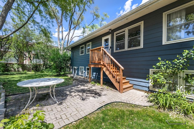 25 Olympus Dr, Naperville, IL 60540 - rear view of property with a patio area and a lawn