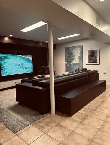 941 Harms Rd, Glenview, IL 60025 - home theater room featuring light tile patterned floors