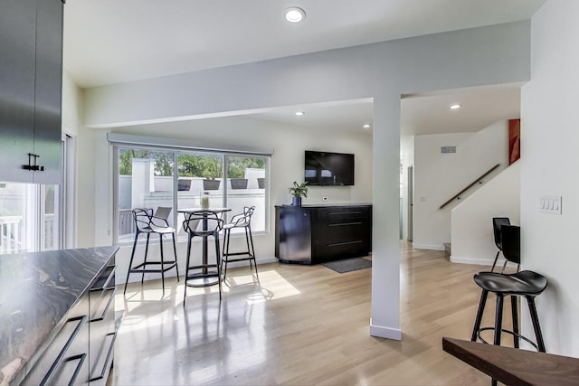 870 Woodbine Rd, Highland Park, IL 60035 - kitchen with light wood-type flooring, recessed lighting, and baseboards
