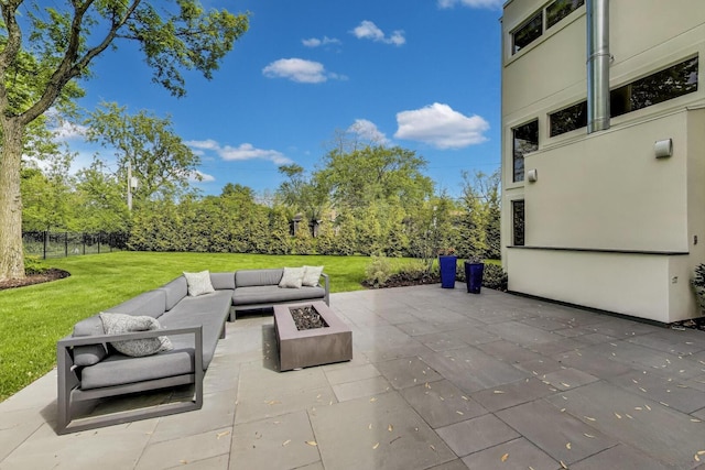 870 Woodbine Rd, Highland Park, IL 60035 - view of patio / terrace featuring an outdoor living space with a fire pit