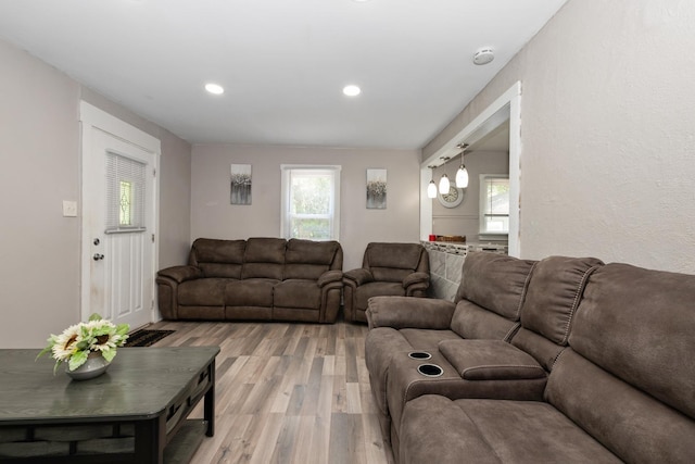 3737 Rose Manor Ter, Markham, IL 60428 - living room with light wood-type flooring, plenty of natural light, and recessed lighting