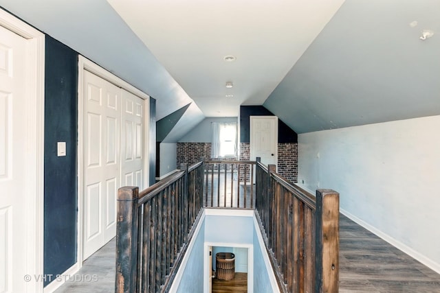 1826 Ohio Pkwy, Rockford, IL 61108 - stairs with wood finished floors and vaulted ceiling