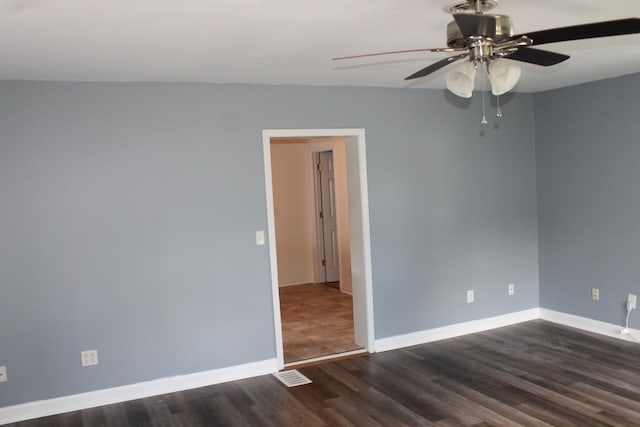 517 Victor St, Sycamore, IL 60178 - empty room featuring ceiling fan, wood finished floors, and baseboards