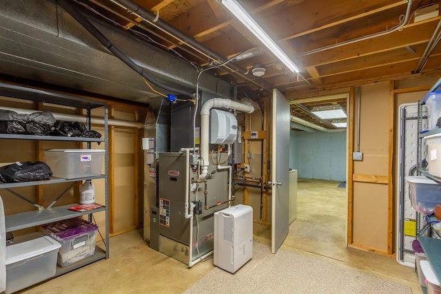 215 Hilltop Ln, Sleepy Hollow, IL 60118 - unfinished below grade area featuring heating unit
