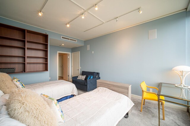 340 E Randolph St Unit 4703, Chicago, IL 60601 - bedroom featuring carpet floors, rail lighting, and baseboards