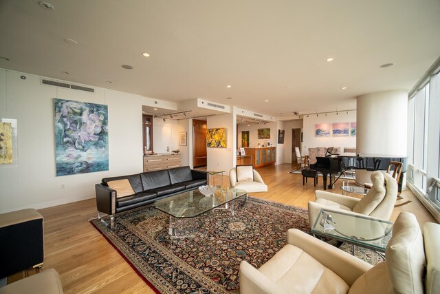 340 E Randolph St Unit 4703, Chicago, IL 60601 - living area with light wood-style flooring and recessed lighting