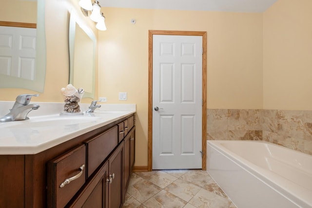 9403 Saratoga Ct, Hickory Hills, IL 60457 - full bathroom featuring double vanity and a garden tub