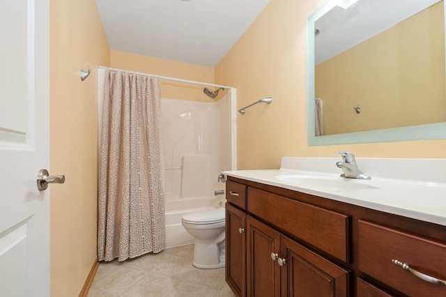 9403 Saratoga Ct, Hickory Hills, IL 60457 - full bathroom featuring vanity, tile patterned flooring, toilet, and shower / tub combo