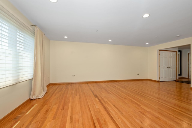 9403 Saratoga Ct, Hickory Hills, IL 60457 - empty room with baseboards, light wood-type flooring, and recessed lighting