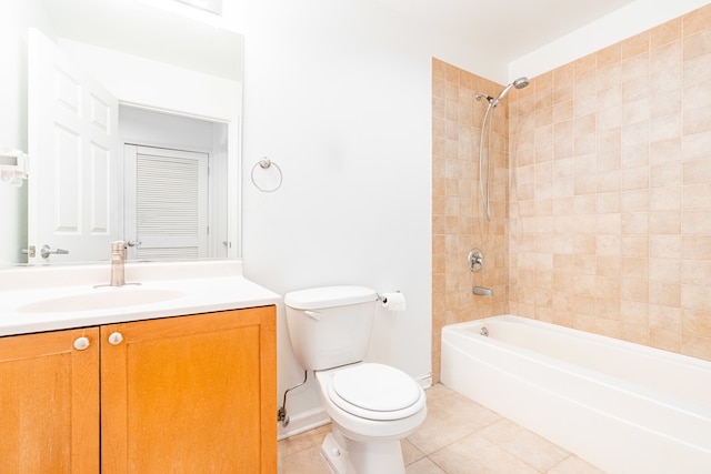 3450 S Halsted St Unit 308, Chicago, IL 60608 - bathroom with vanity, toilet, tile patterned floors, washtub / shower combination, and baseboards